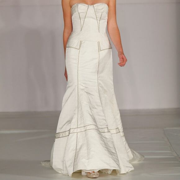 ANNE BARGE LF202 Ivory Silk Strapless Wedding Dress La Fleur